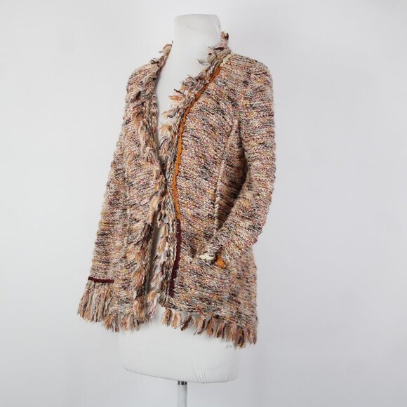 Angel Of The North Sz L Red Yellow Multicolor Poly Acrylic Cardigan Sweater - Picture 5 of 16